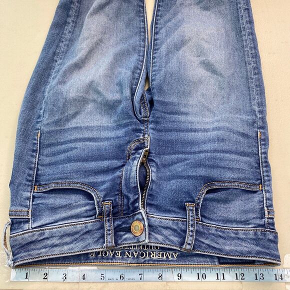 American Eagle Super Stretch Jegging Jeans 2 Regular 28x28 Dark Distressed AEO - Picture 7 of 12